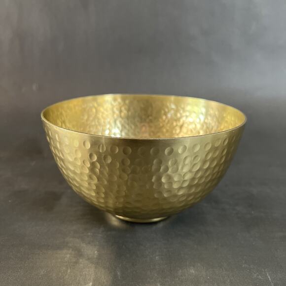 Vintage Gold Hammered Bowl – Thin-Walled – Footed Base – 6.5x3.5-VTG Decor - Picture 3 of 6